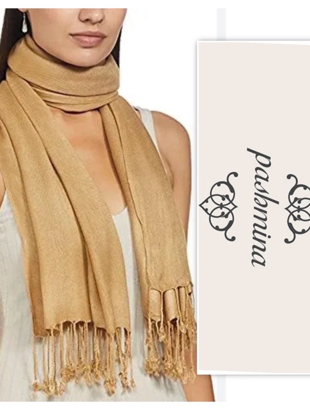 UNBRANDED Pashmina Camel Shawl Scarf